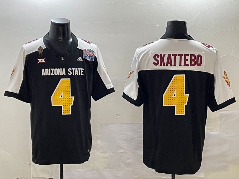 Men Arizona State Sun Devils #4 Skattebo Black Thanksgiving three generations 2024 Nike Limited NCAA Jersey style 1->ncaa teams->NCAA Jersey